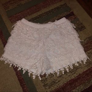 White Lacey Shorts